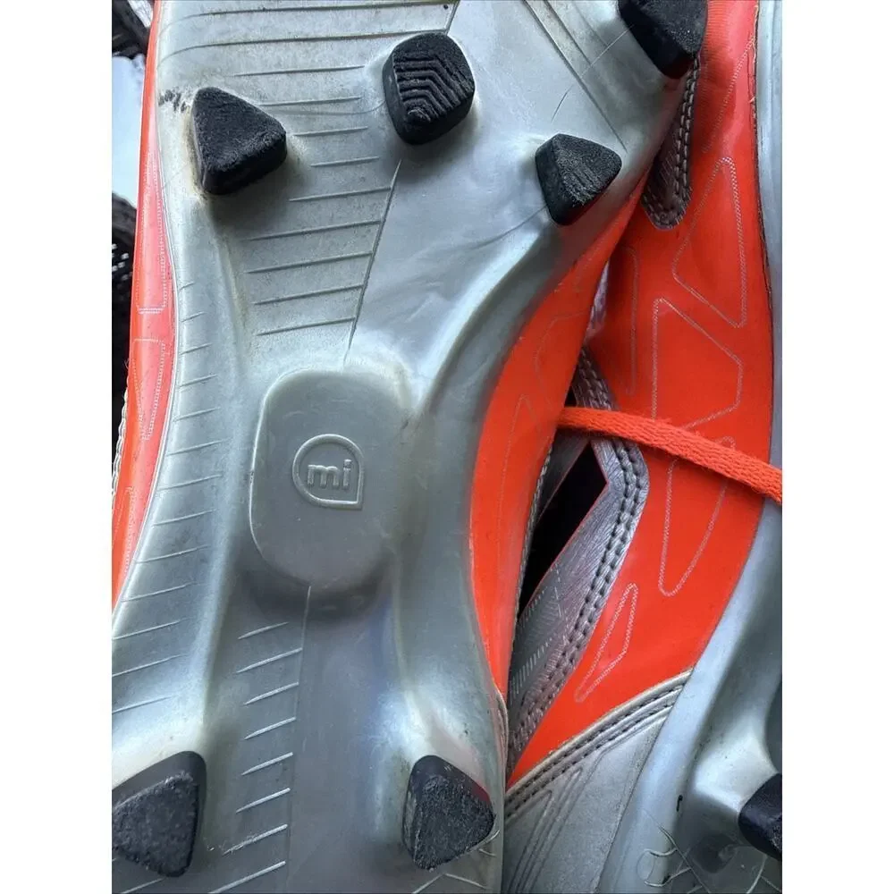 Adidas F50 Adizero Leather Soccer Boots Cleats Gray Orange 8.5 US 8 UK 42 FR